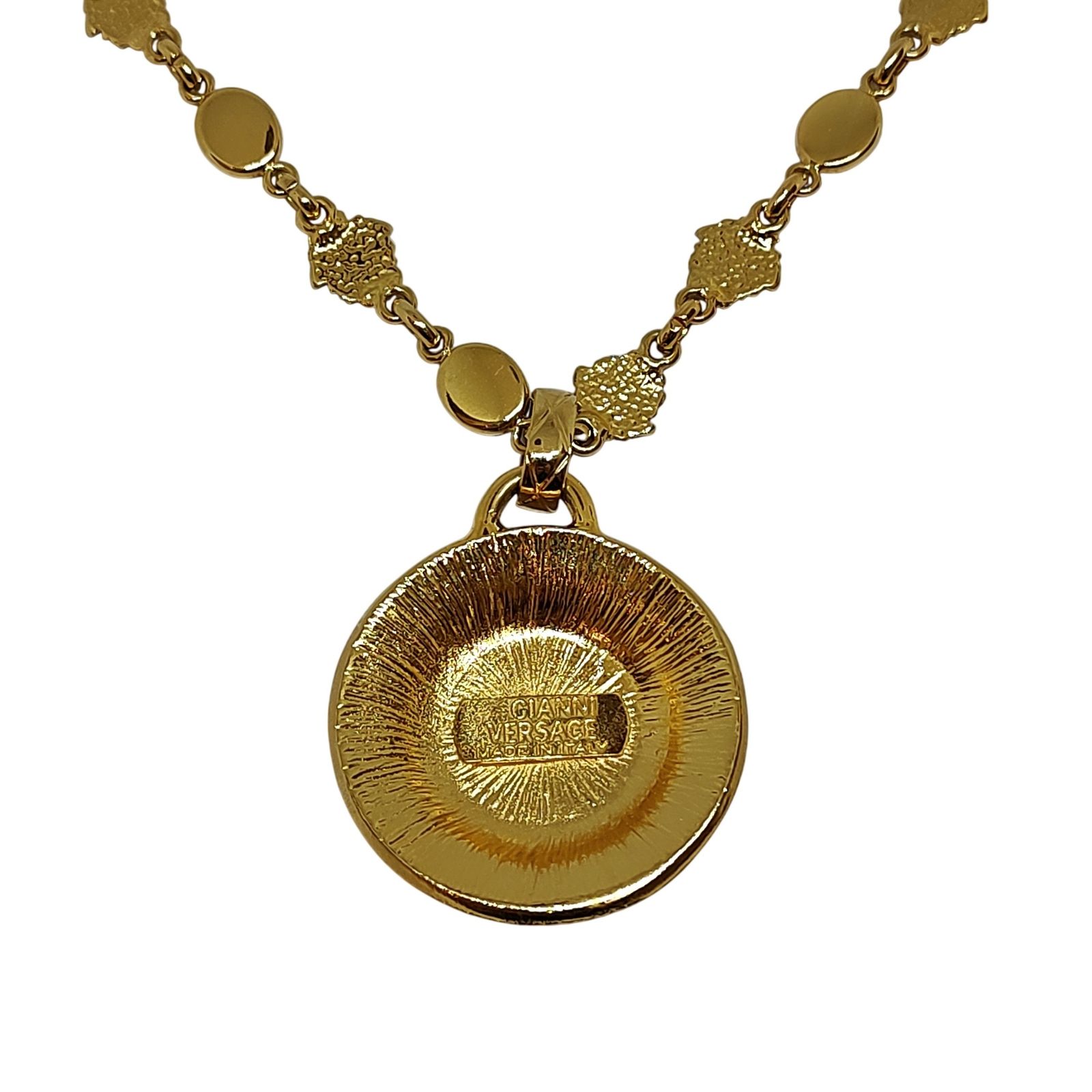 VERSACE ヴェルサーチ Medusa Metal and Rhinestone Pendant Necklace