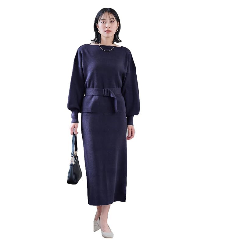 【新品】 [ユアーズ] (ティティベイト) titivate ミラノリブ ニット セットアップ BQXU0216 L ネイビー 0 7,956円