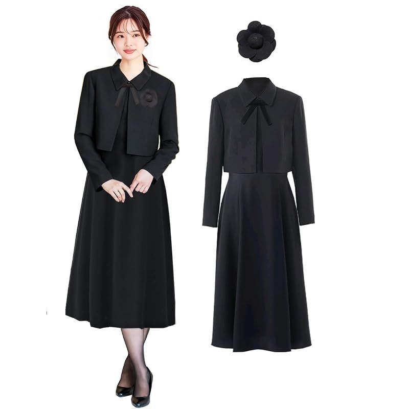 【新品】 [BEENSR] ブラックフォーマル 喪服 レディース セット 礼服 レディース 喪服 ワンピース ブラック フォーマルウェア 喪服 大きいサイズ アンサンブル 冠婚葬祭 オールシーズン ワンピース ジャケット 3点セット 0