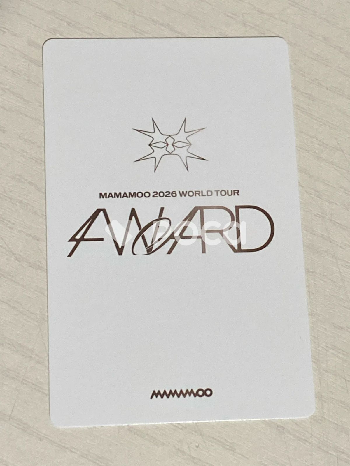 MAMAMOO 2026 4WARD DRAW SACK トレカ MAMAMOO 2026 ワールド TOUR [4ward] ランダム TRADING CARD MAMAMOO