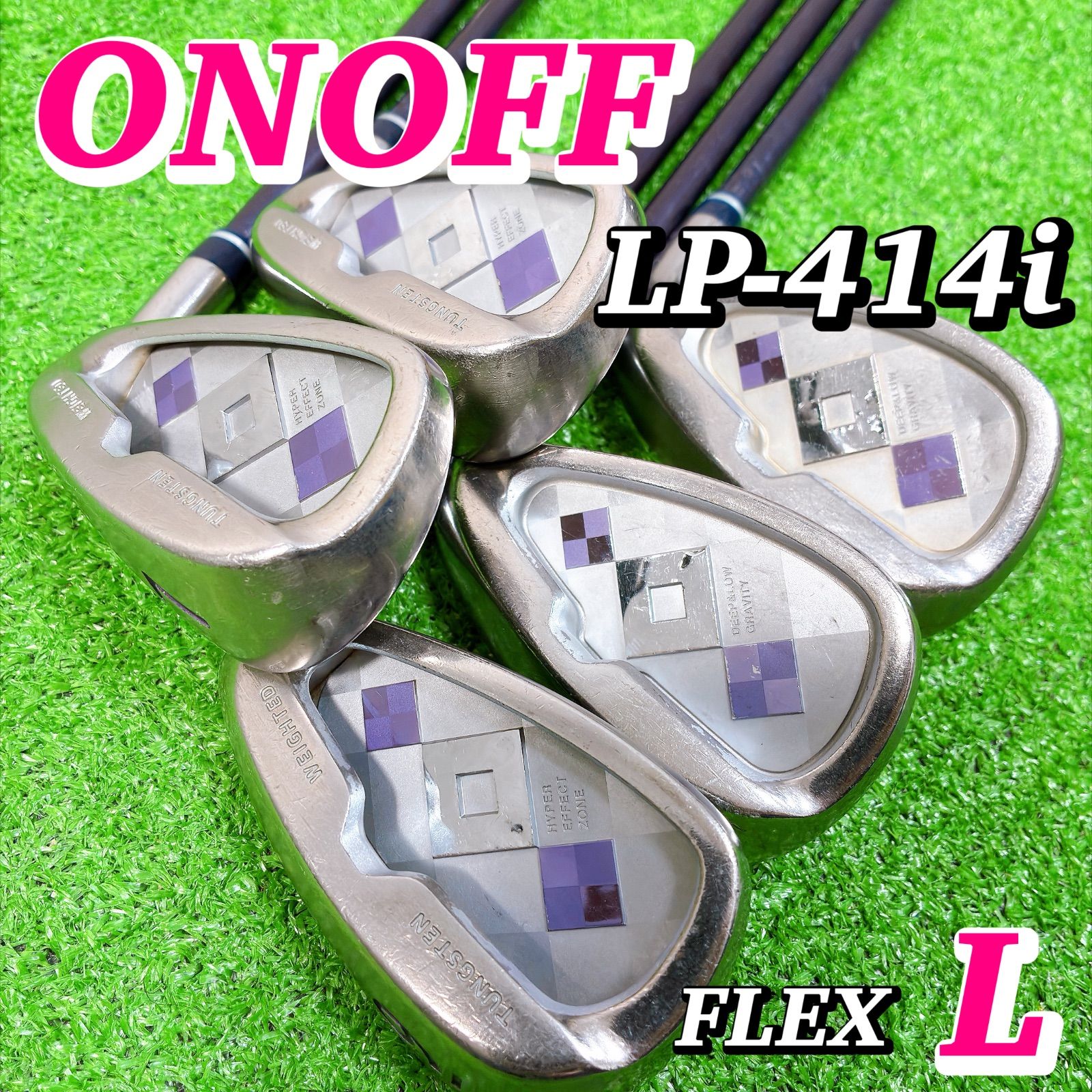 レディース ONOFF オノフ アイアンセット 5本 L 初心者 LP-414i ゴルフクラブ 7-9PS カーボンシャフト
