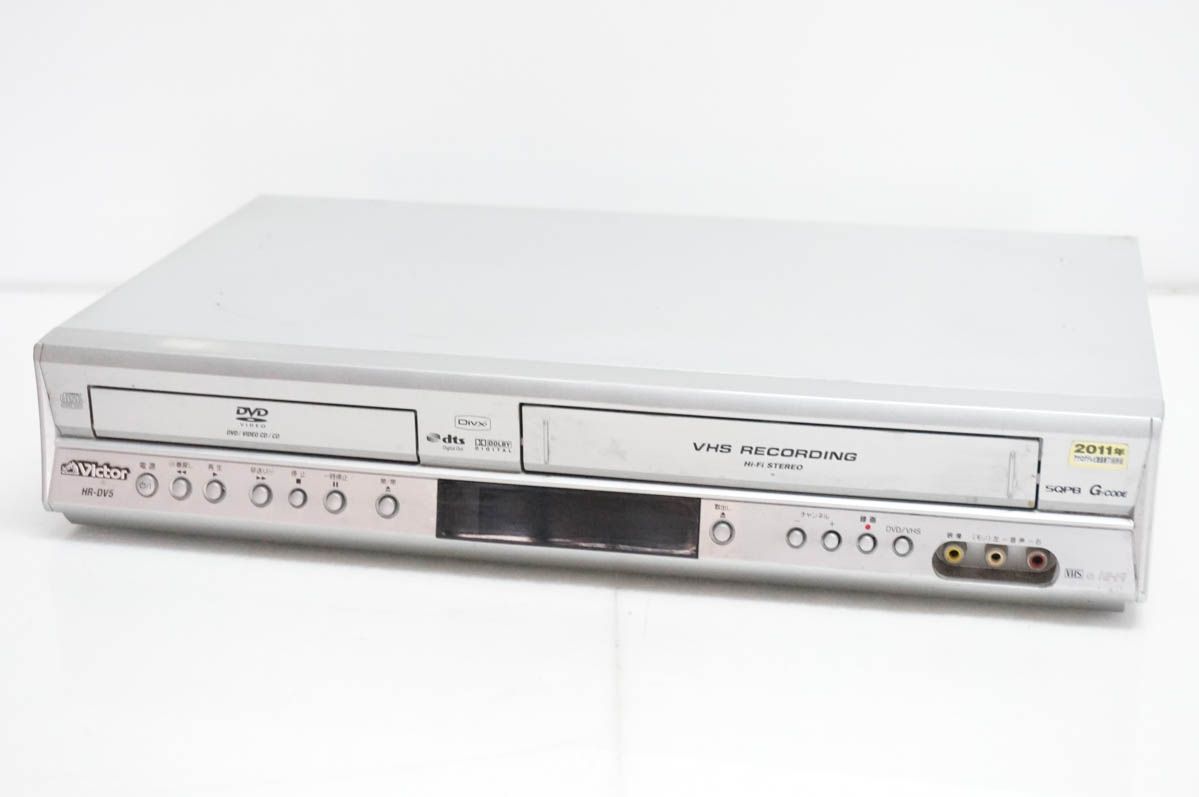 【中古】JVC Victorビクター DVDプレーヤー一体型VHSハイファイビデオ HR-DV5 ビデオデッキ