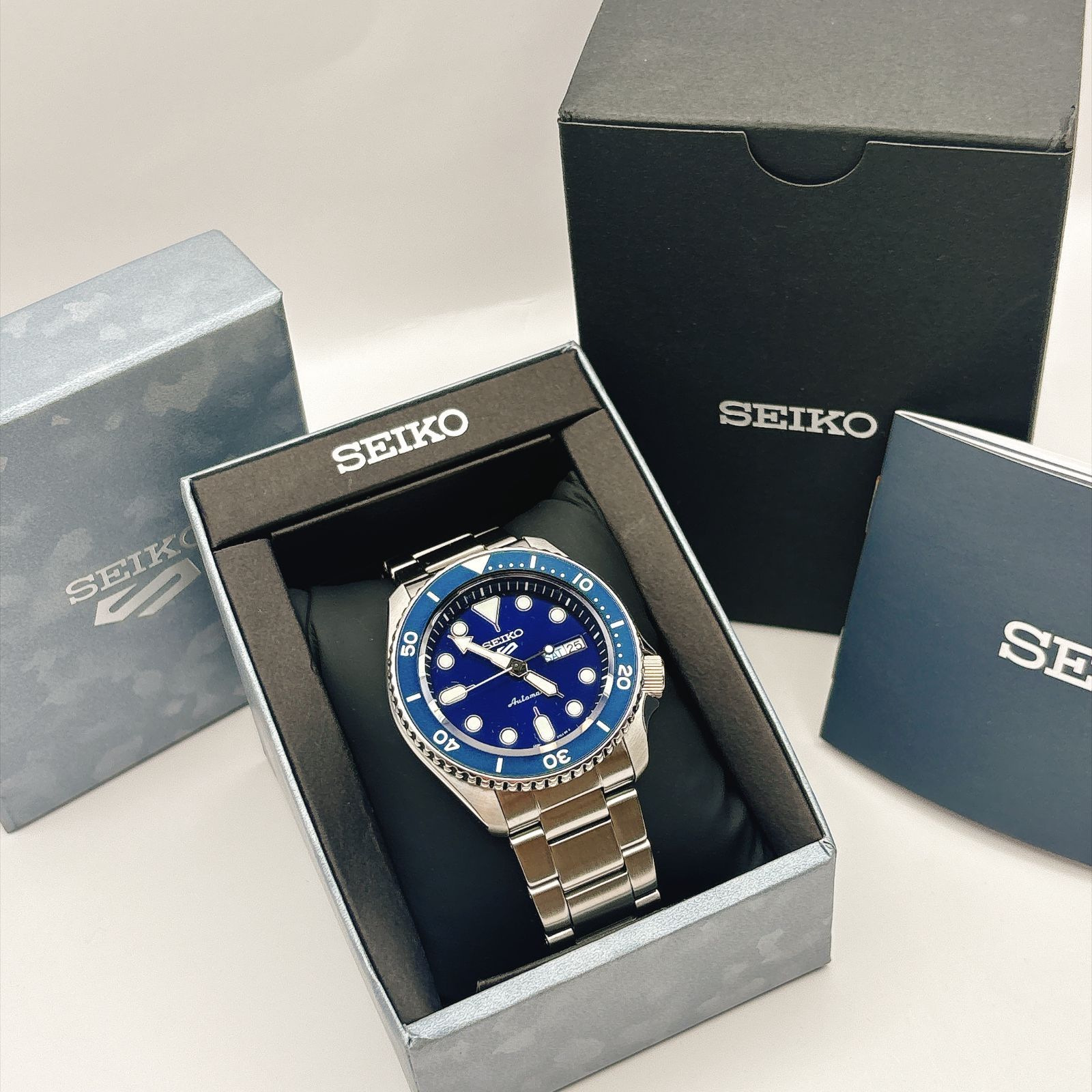 新品】 SEIKO 5 スポーツ SRPD51K1 ブルーダイヤル 自動巻き 裏