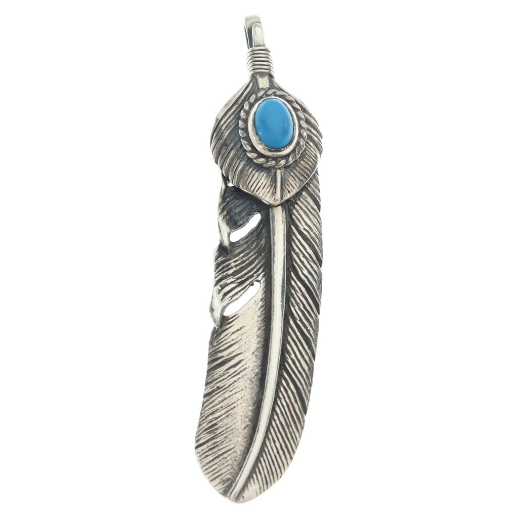 TADY & KING (Tady & King) Heart SV Feather Silver Rope Turquoise Large Pendant Top Silver