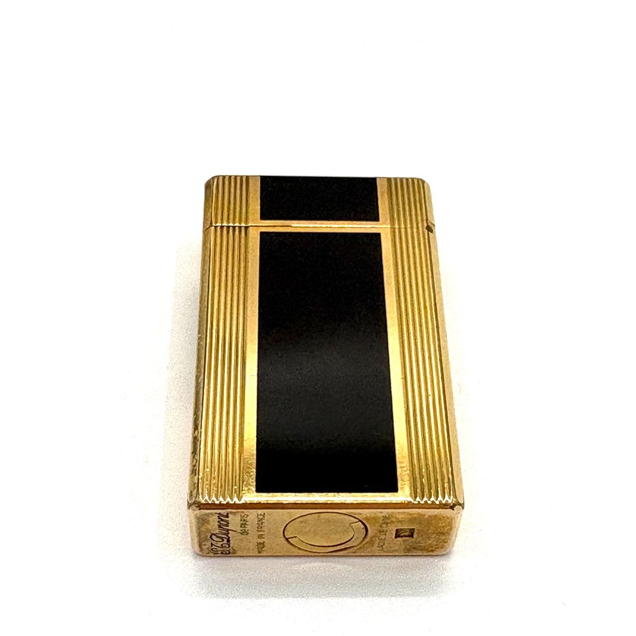 【中古品】デュポン　ガスライター　本体のみ　ゴールド　ブラック　黒金
