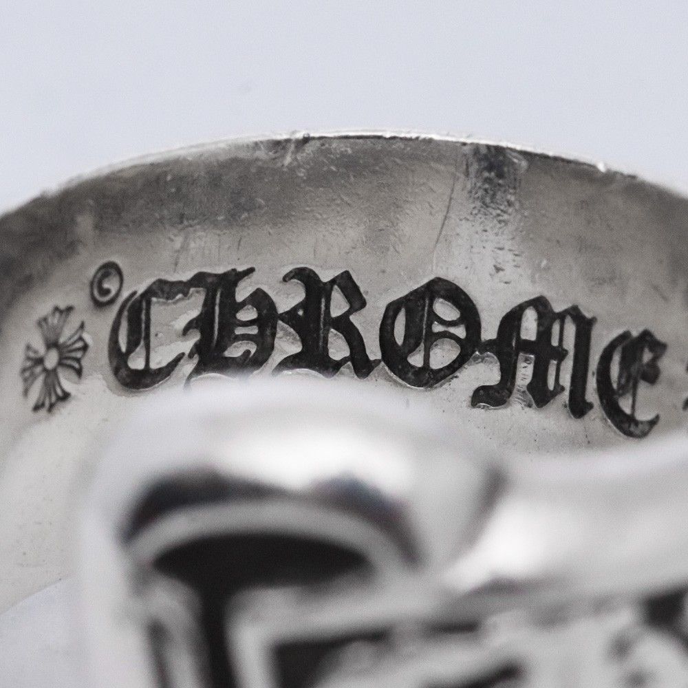12号 CHROME HEARTS CH スクロールラベルリング スモール シルバー