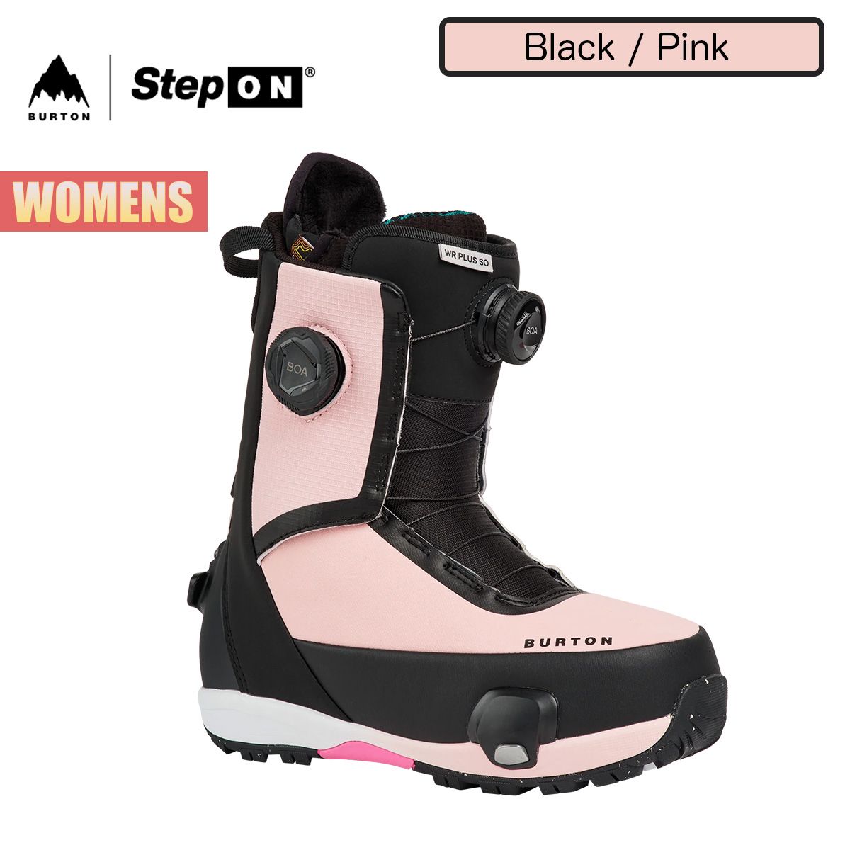 バートン ステップオン ブーツ レディース 26-27 Burton ウェイブレンジ プラス ワイド Black / Pink Womens Waverange Plus Step On Boots Wide BOA® スノーボードブーツ 正規品