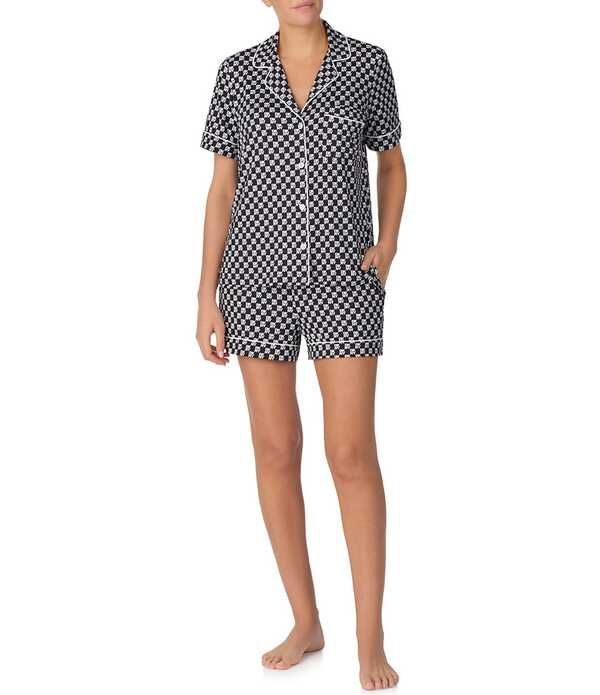 ダナキャラン レディース アンダーウェア ナイトウェア プリント ニット ジャージー DKNY by Donna Karan Short Sleeve Notch Collar Jersey Knit