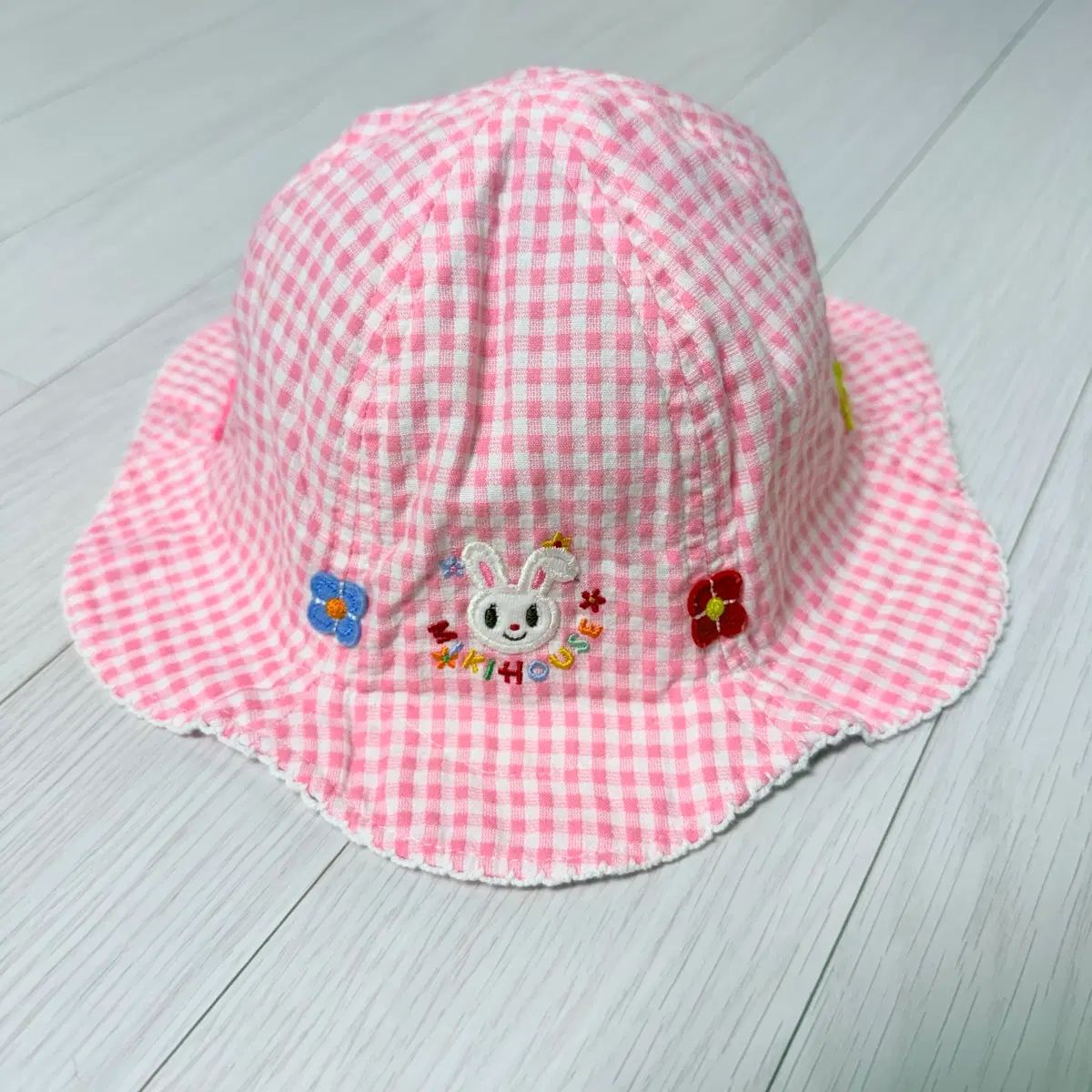ミッキーハウス バケットハット ウール 帽子 ピンク CHECK 52cm