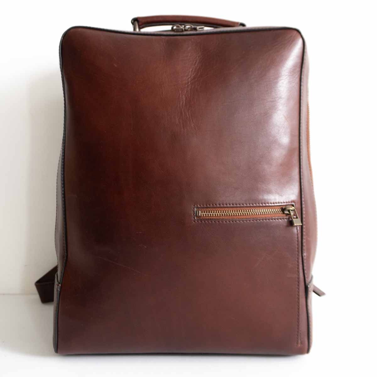 Mother house 四角い 革 リュック Antique Square Backpack Large