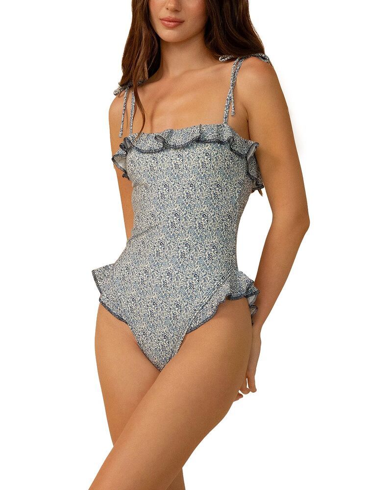 モンシー レディース 水着 上下セット フリル Montce Jacelyn Ruffle One Piece Swimsuit Blue Petite Fleur ブルー