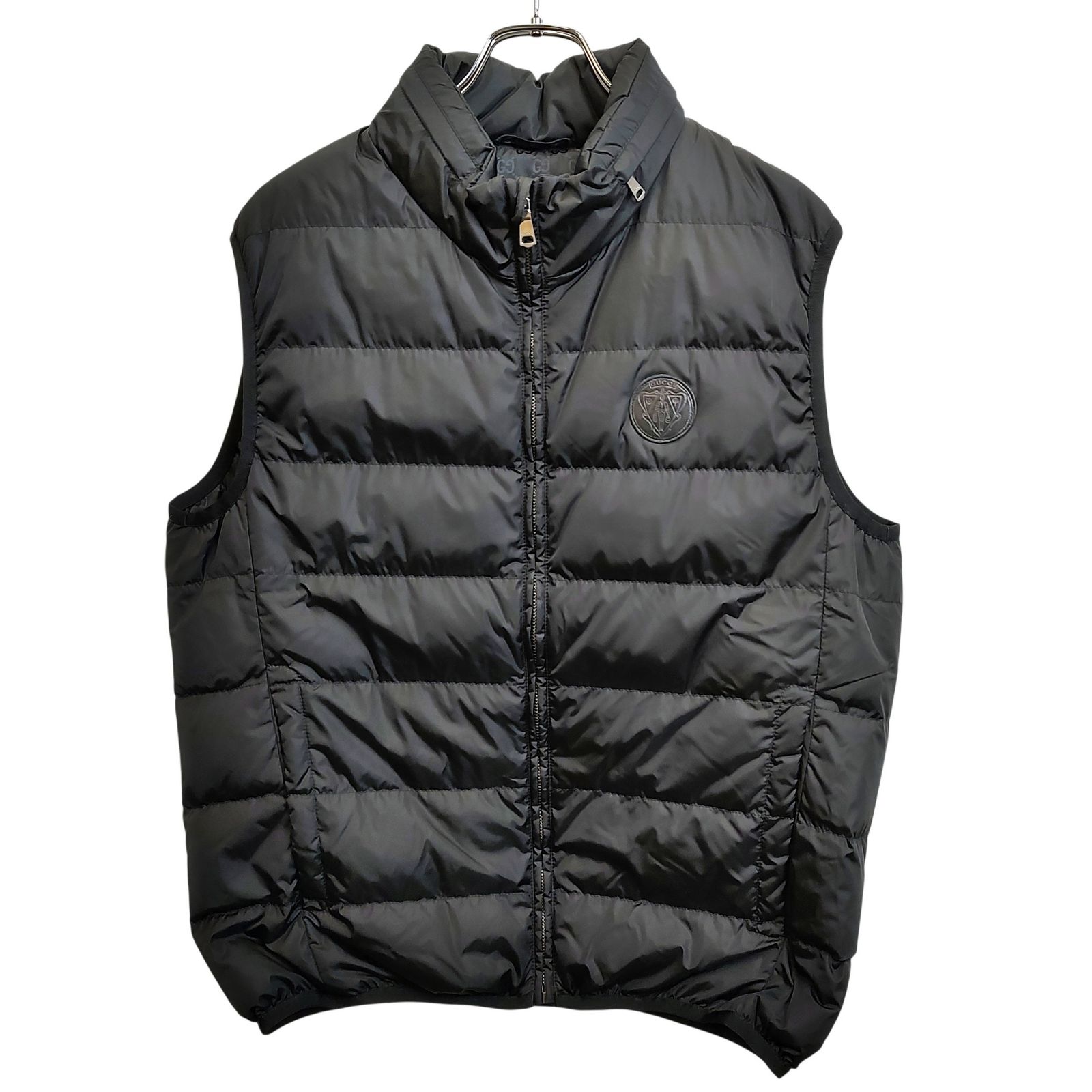 GUCCI グッチ レザーワッペン ナイロン ダウンベスト 439367 Z735A 50