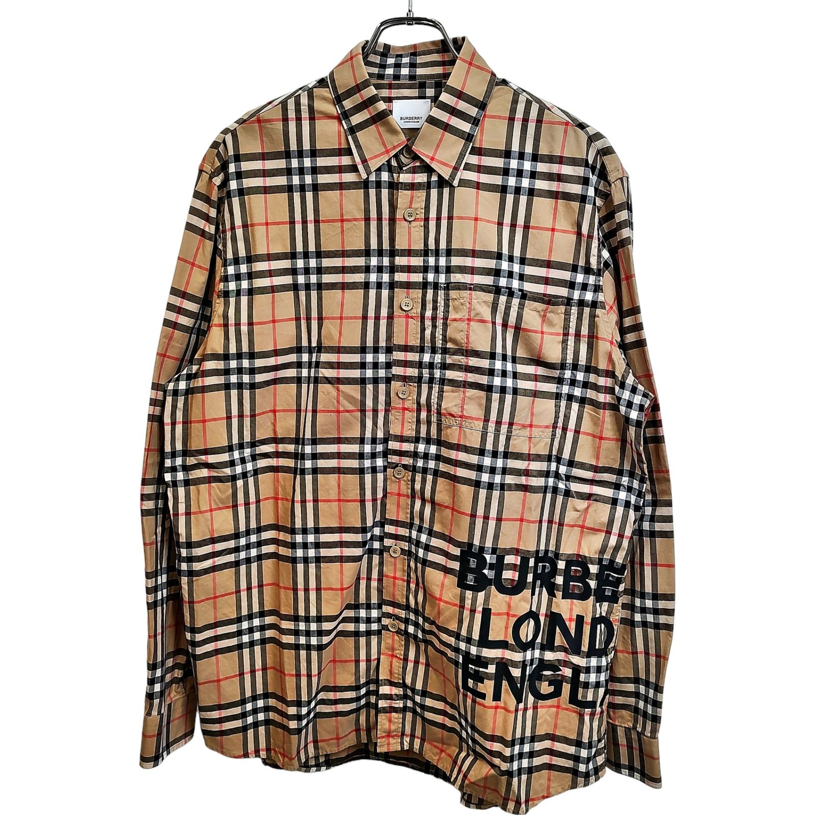 BURBERRY ノバチェック バックロゴプリント オーバーサイズ 長袖シャツ BURBERRY バーバリー ロゴプリント ノバチェック 長袖 シャツ 8017567