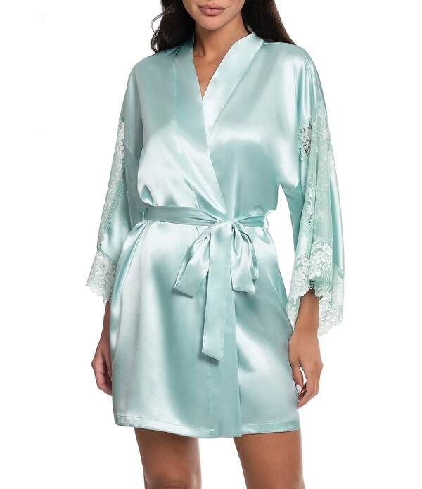 インブルーム レディース アンダーウェア ナイトウェア サテン In Bloom By Jonquil Bridal 34 Sleeve Satin Coordinating Short Robe P