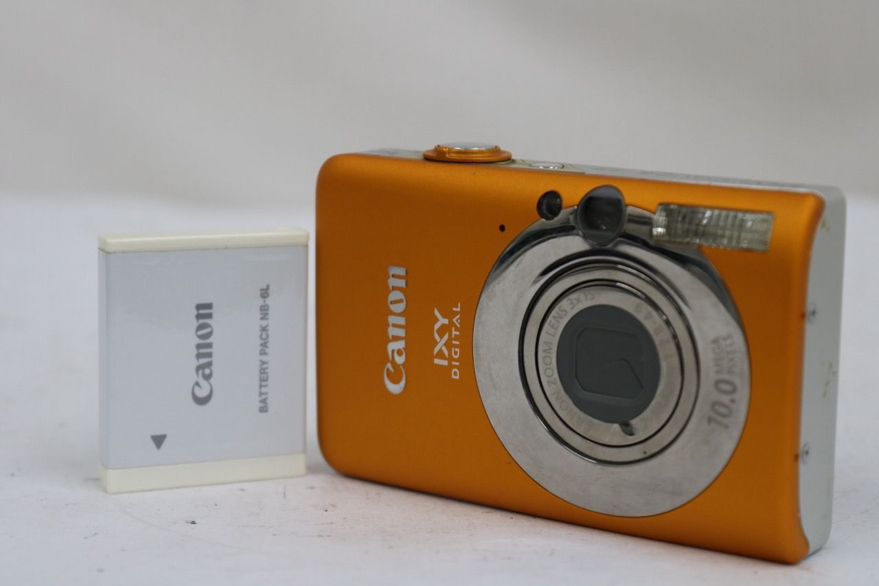 [Return Guarantee] Canon Canon IXY DIGITAL 110 IS 3x Orange Compact Digital Camera with Battery e18377