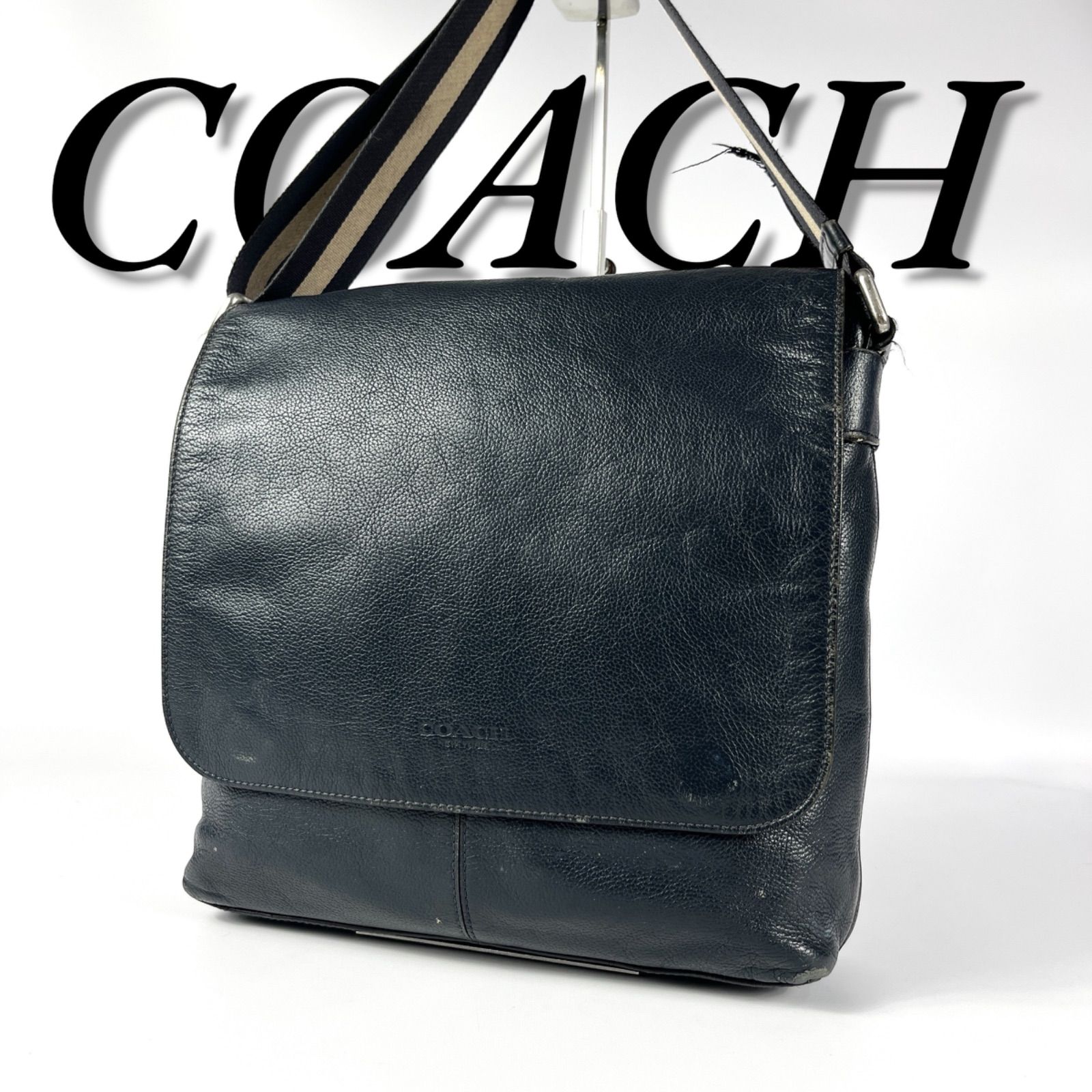 COACH　コーチ　良品　ZKR537　メッセンジャーバッグ　ダークネイビー