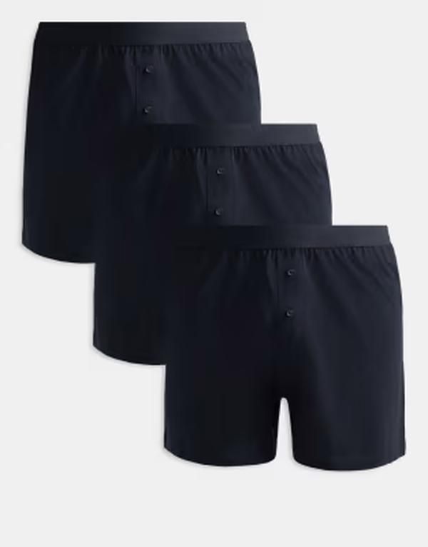 エイソス メンズ アンダーウェア ボクサーパンツ ASOS DESIGN 3 pack boxers Black ブラック