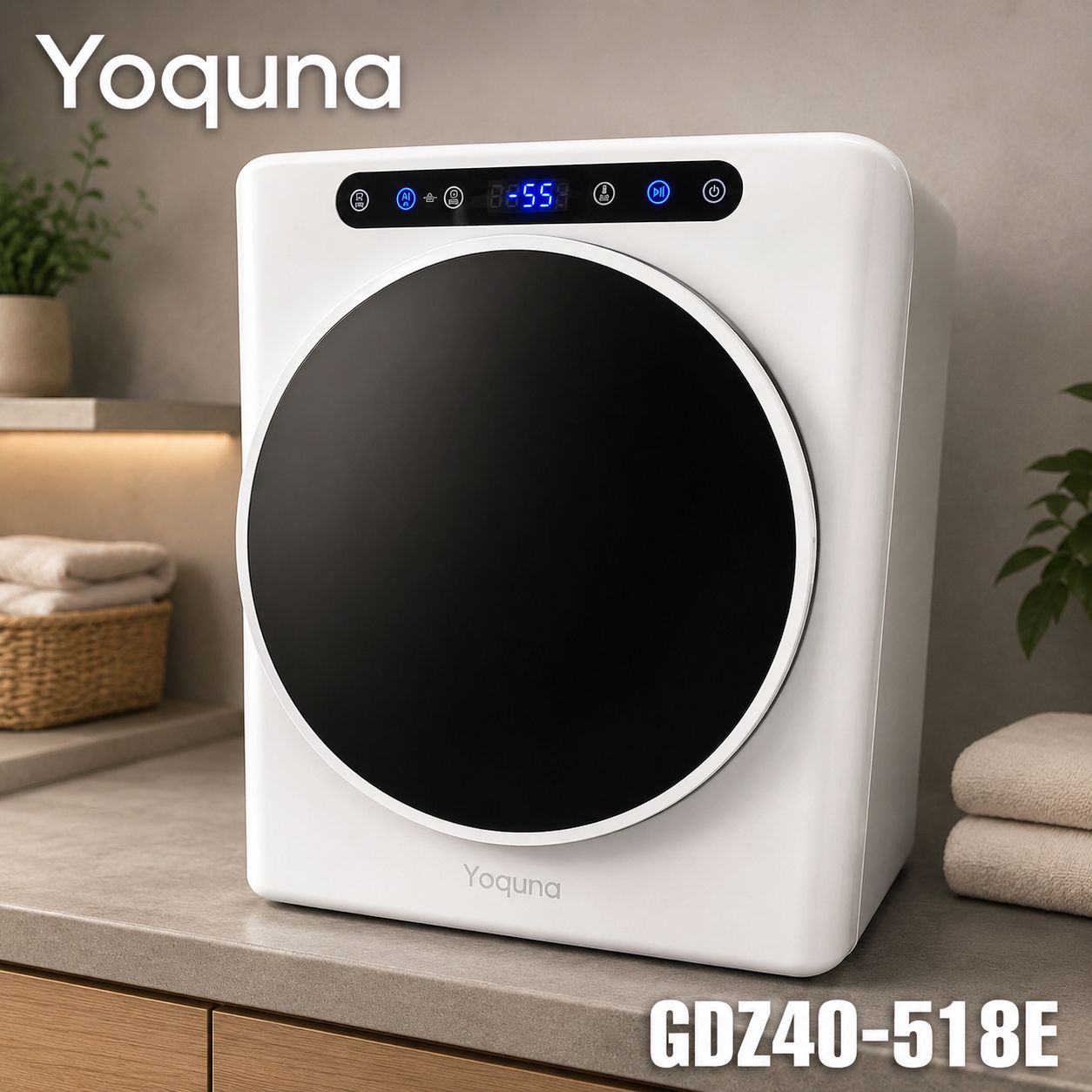 Yoquna GDZ40-518E 小型衣類乾燥機 #1590-0827-1S ドラム式 乾燥機 3kg 除菌 一人暮らし 工事不要