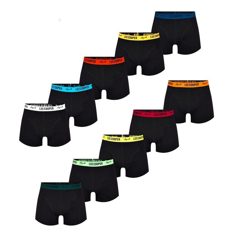 レークーパー メンズ アンダーウェア ボクサーパンツ Lee Cooper Cooper Essential Boxer Trunk 10Pack Mens Black with Multi Band
