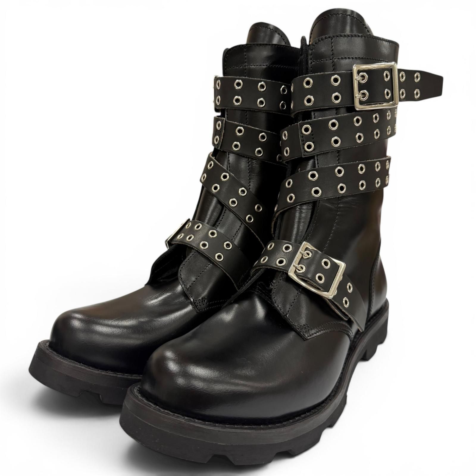 定価17万 42 orimi 26ss 3way ベルト　ブーツ 未使用品▽ORIMI オリミ 26SS STRAPPED BIKER BOOTS レザー ベルト