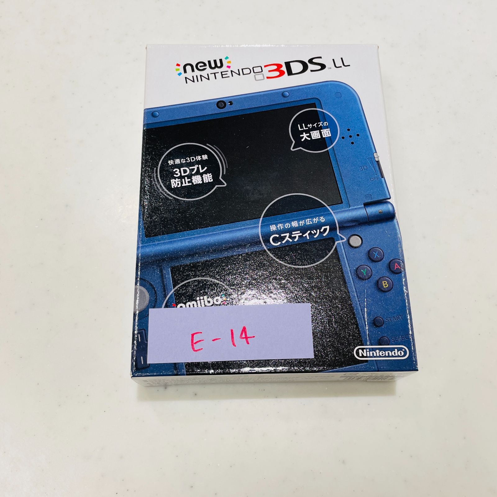 【目立った傷なし】Newニンテンドー3DS LL メタリックブルー 箱・説明書・ARカード・タッチペン付 任天堂 New3DSLL 本体 青 動作確認済 画面わずかな微スレあり 液晶発色良好 ゲーム機 3Dブレ防止 Cスティック RED-001