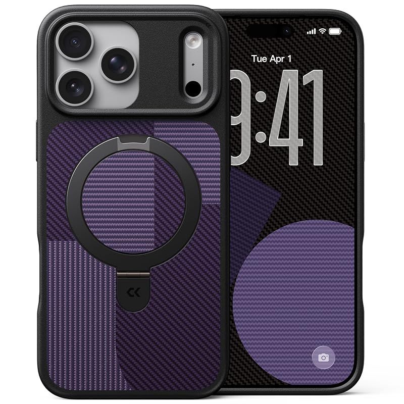 【幾何学柄を使ったデザイン 高耐久スタンド構造】CASEKOO for iPhone 17 Pro Max ケース【3倍米軍MIL規格 耐衝撃／MagSafe対応】隠しスタンド 縦横立て対応 リング機能 滑り止め 指紋防止 ストラップホール付き 特許設計「 0 6,073円