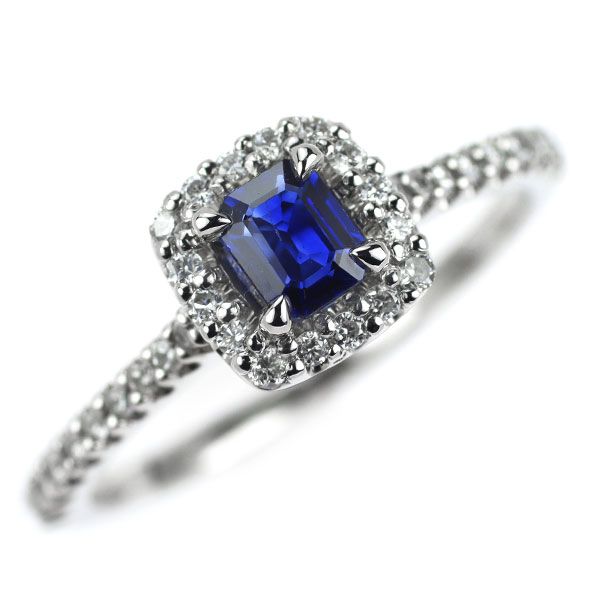 Pt900 サファイア ダイヤモンド リング 0.42ct D0.26ct - メルカリ