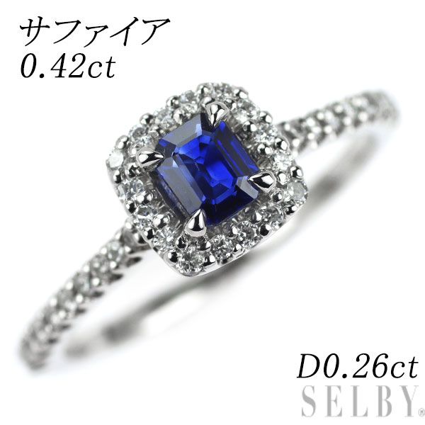 Pt900 サファイア ダイヤモンド リング 0.42ct D0.26ct - メルカリ