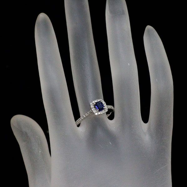 Pt900 サファイア ダイヤモンド リング 0.42ct D0.26ct - メルカリ