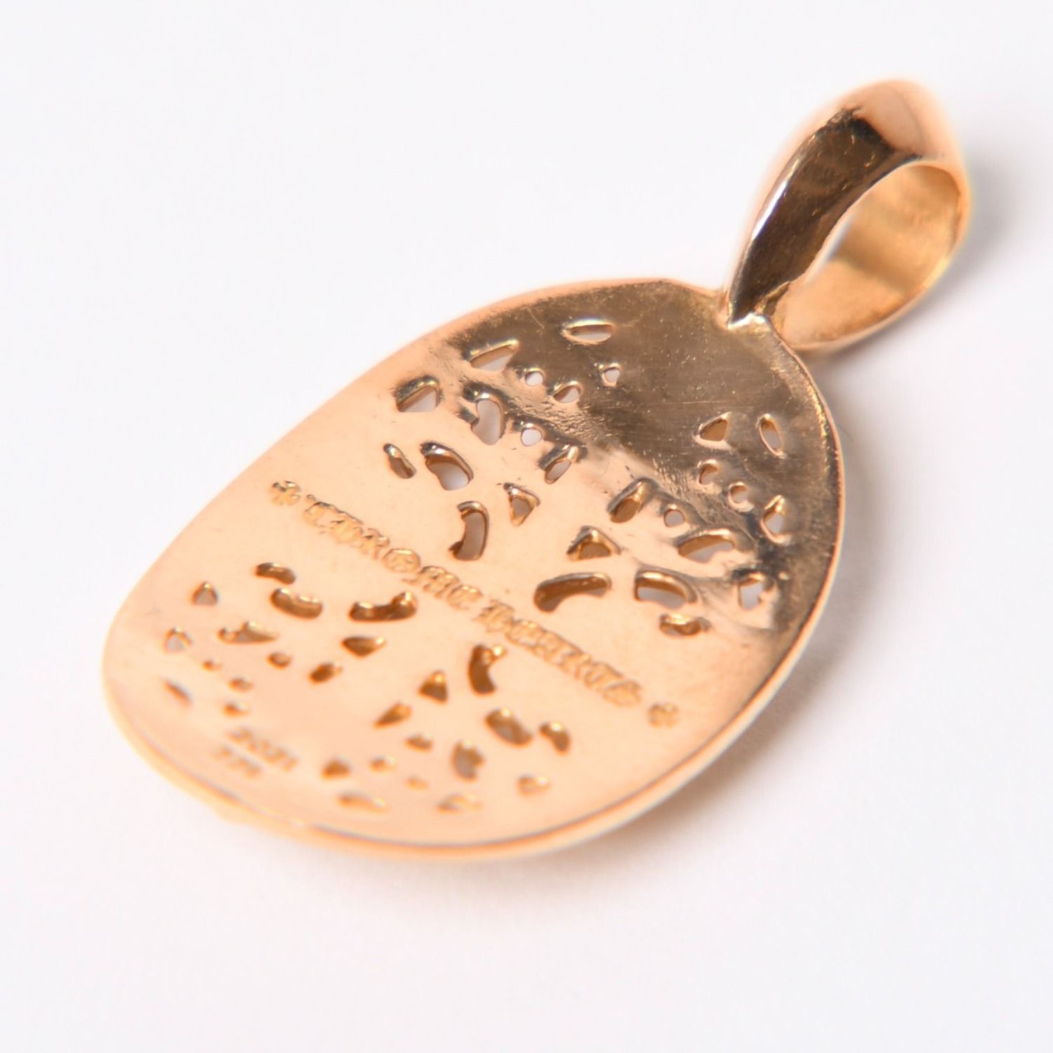 極美品 CHROME HEARTS クロムハーツ 22K TINY CLASSIC OVAL CROSS