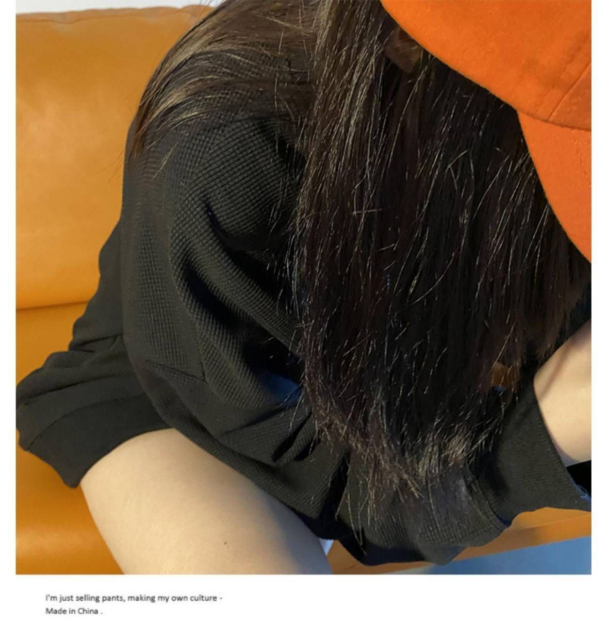 レディース 薄手 トレーナー 長袖 秋服 無地 ゆったり 体型カバー クルーネック トップス ブラック 黒 thumbnail 10