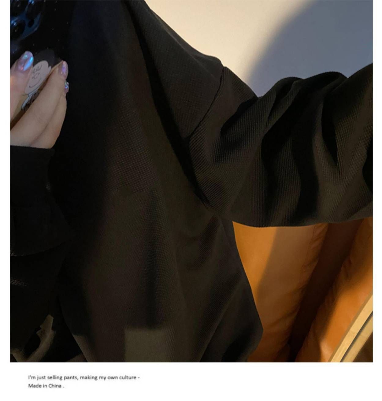 レディース 薄手 トレーナー 長袖 秋服 無地 ゆったり 体型カバー クルーネック トップス ブラック 黒 thumbnail 7