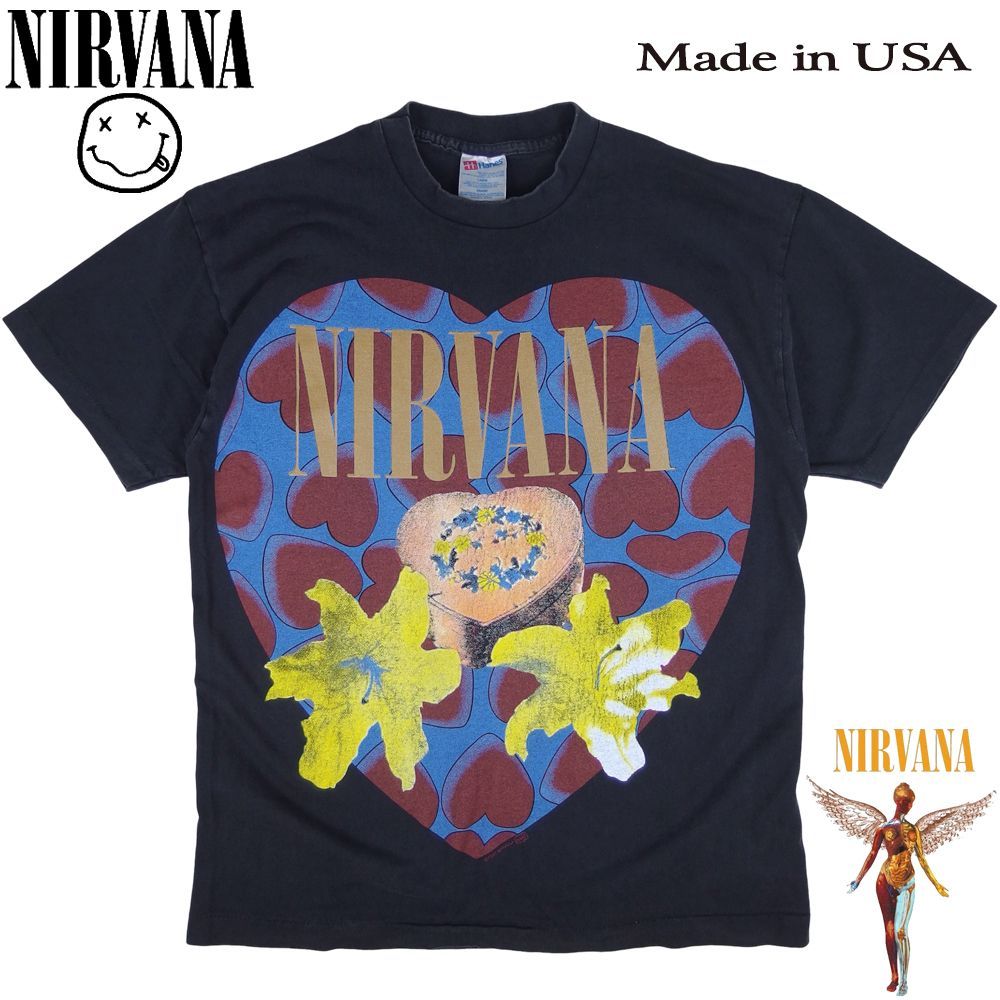 183 NIRVANA ニルヴァーナ Tシャツ ハートシェイプ USA ブラック
