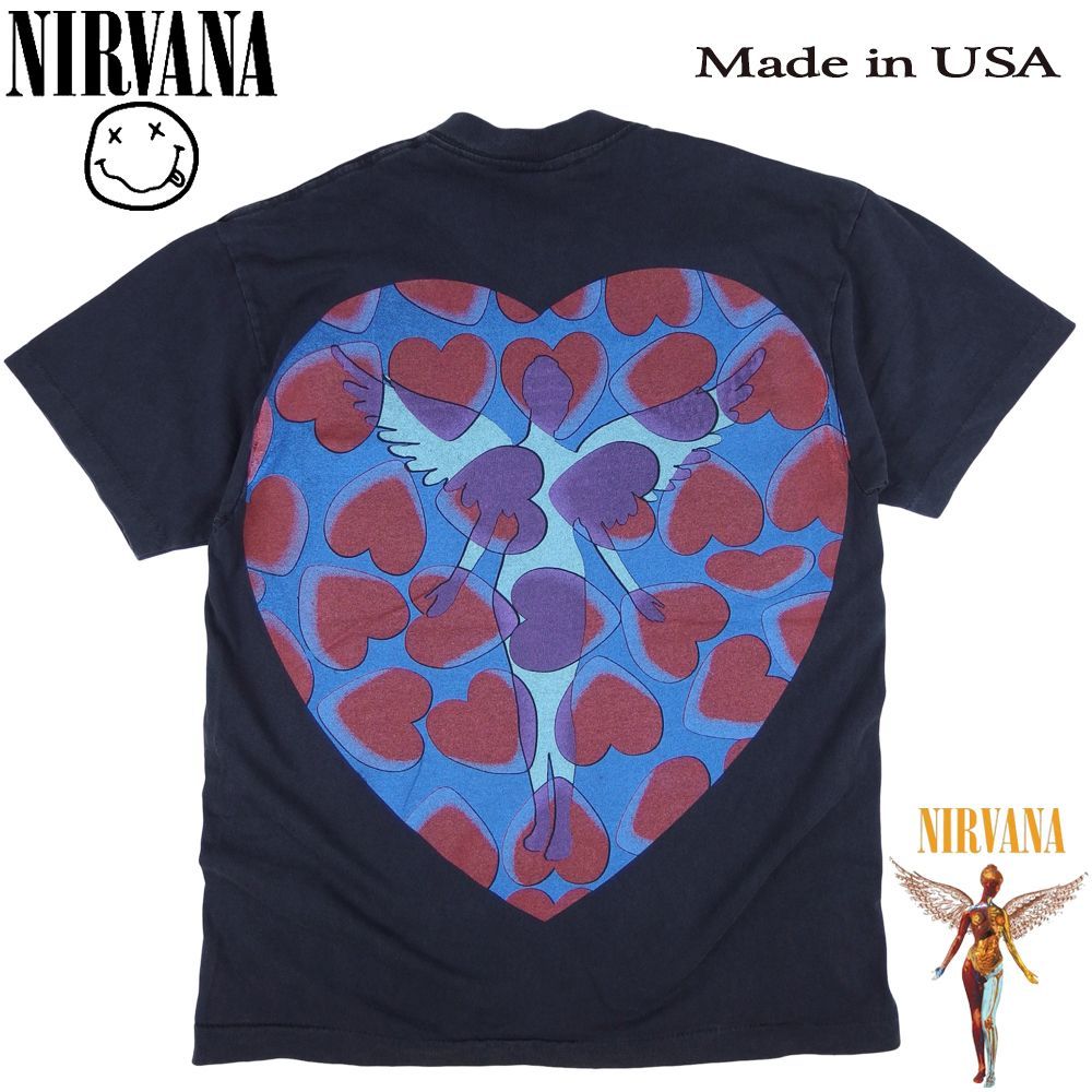 183 NIRVANA ニルヴァーナ Tシャツ ハートシェイプ USA ブラック