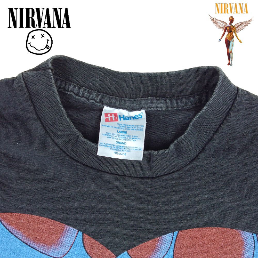 183 NIRVANA ニルヴァーナ Tシャツ ハートシェイプ USA ブラック