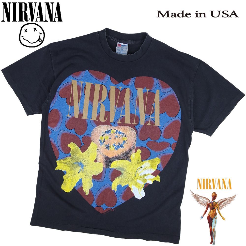 183 NIRVANA ニルヴァーナ Tシャツ ハートシェイプ USA ブラック