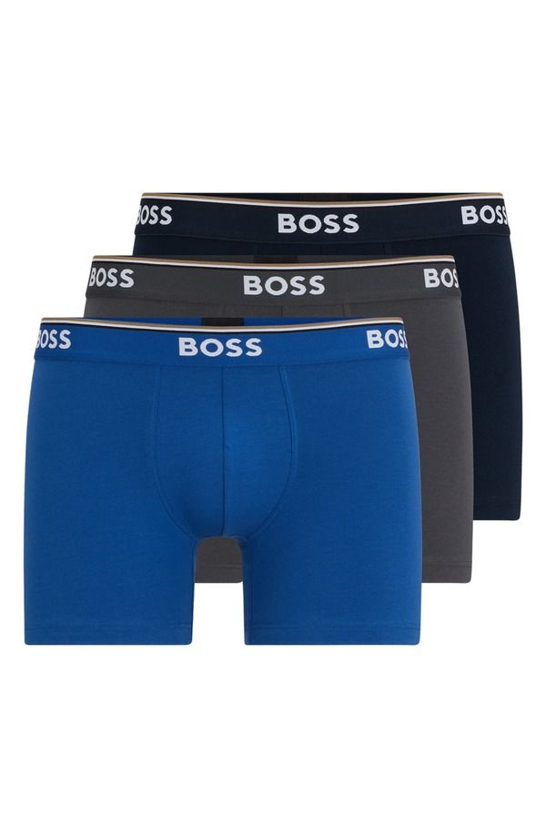 ボス メンズ アンダーウェア ボクサーパンツ コットン BOSS 3Pack Power Stretch Cotton Boxer Briefs Blue ブルー