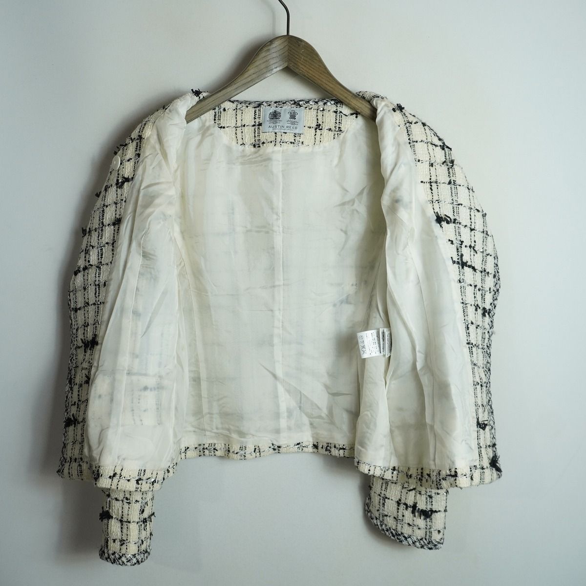 新品 AUSTIN REED オースチンリード ノーカラー ミックス ツイード