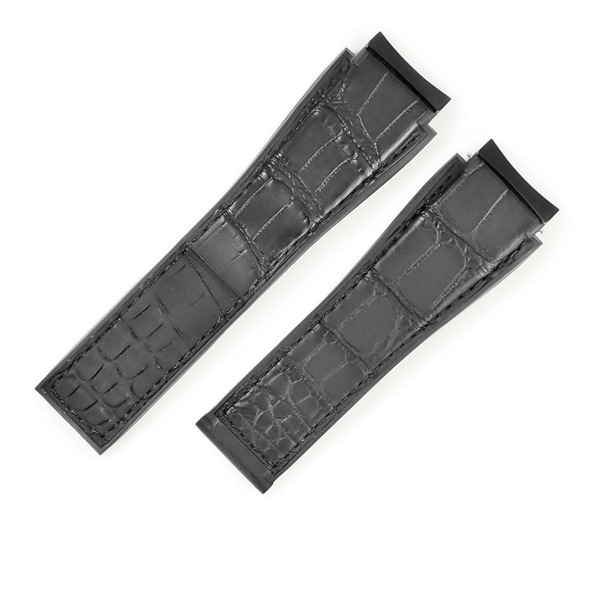 タグホイヤー TAG Heuer 腕時計パーツ 純正 カレラ用 クロコ×ラバーバンド クロコダイル ラバー ブラック ベルト 替え バックル用 28mm ブラック 黒 【中古】 28,964円