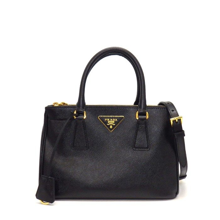 プラダ PRADA ハンドバッグ/ショルダーバッグ ガレリア スモール BN2316 ブラック サフィアーノルクスレザー ゴールド金具 【中古】 101,750円