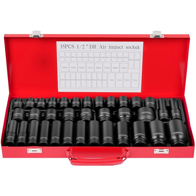 【新品】 DAYUAN インパクトソケット 六角 ソケット インパクト ソケットセット 35個 収納ケース付き 1/2