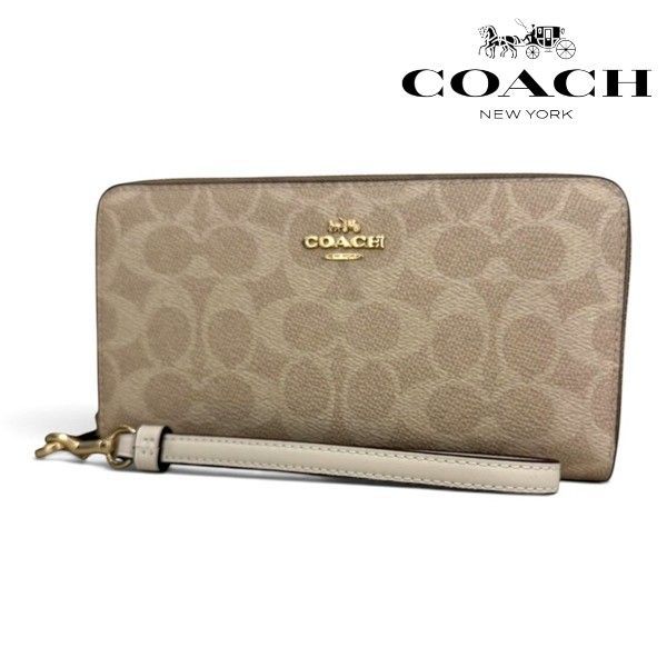 コーチ ラウンドファスナー長財布 レディース COACH Wallet サンド チョーク CW778 IMXDM ギフトラッピング無料