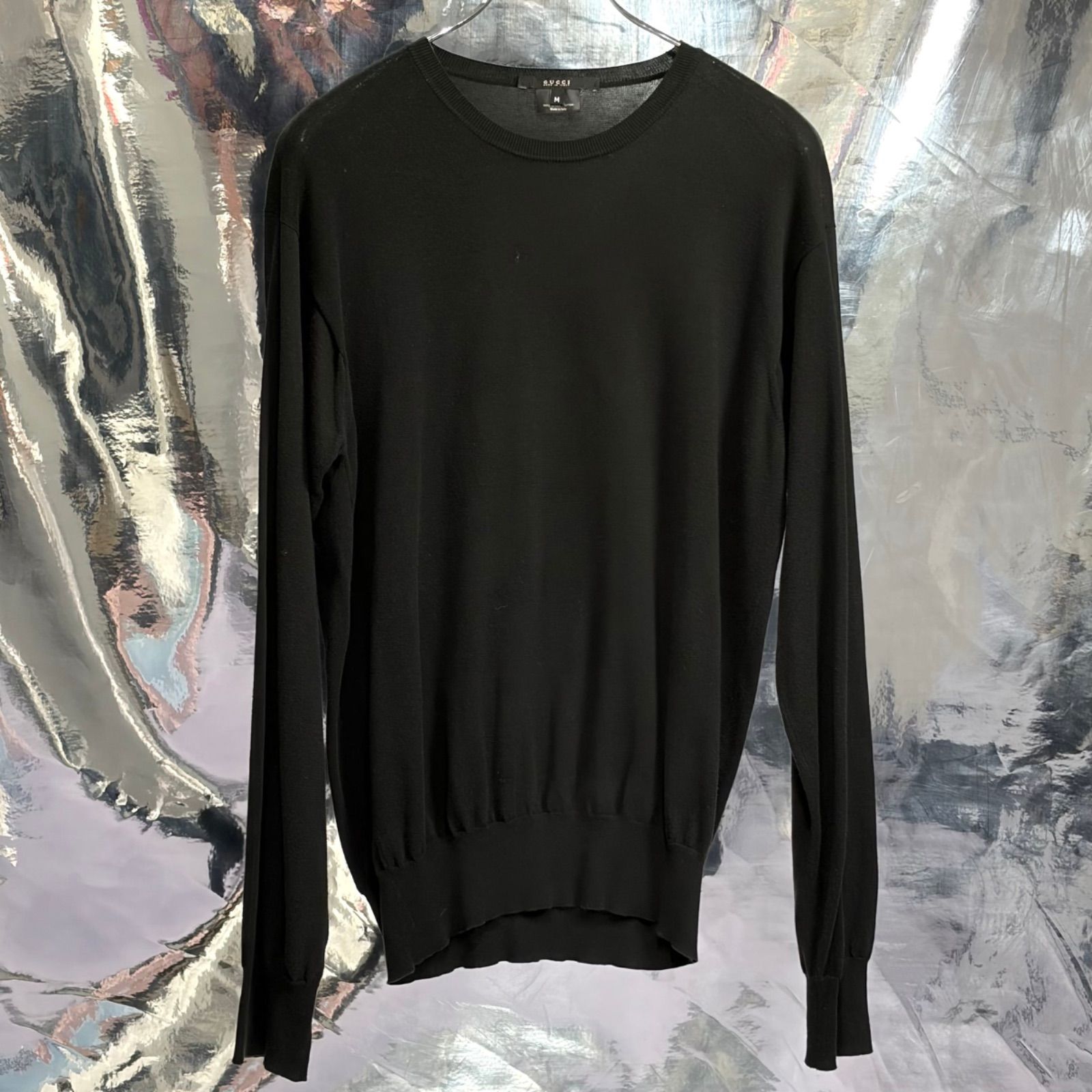 GUCCI クルーネックニットセーター コットン ブラック グッチ 25,604円