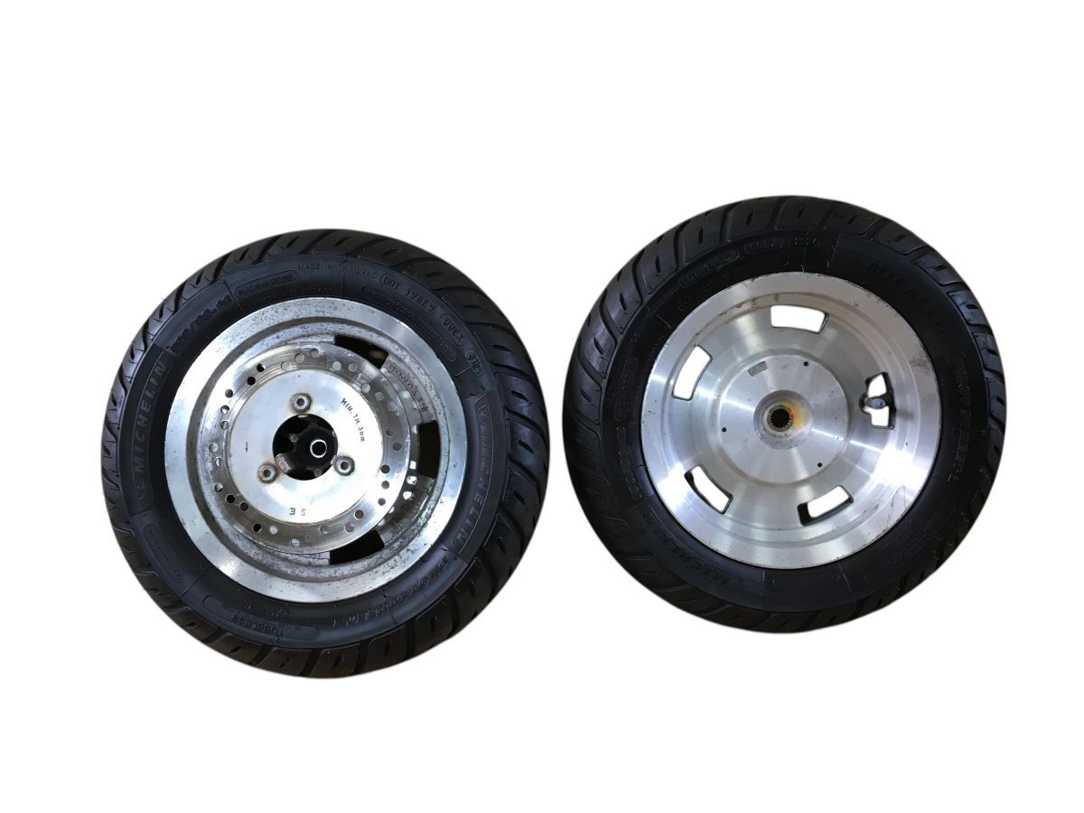 HONDA　ジョーカー90　HF09　前後　ホイール　セット　ディスク付　レストア　組み換え　流用　ＯＨにも　振れ無し（中古）2953-Z5166