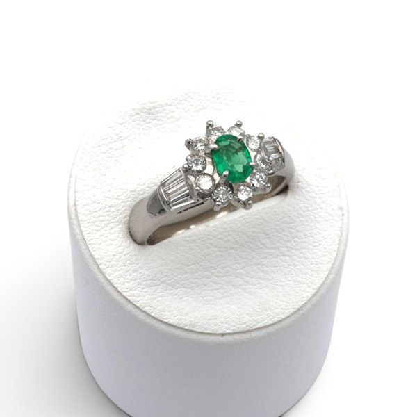 エメラルド リング プラチナ PT900 ヴィンテージ ジュエリー Estate Jewelry Japan JEM-731-4 102,000円
