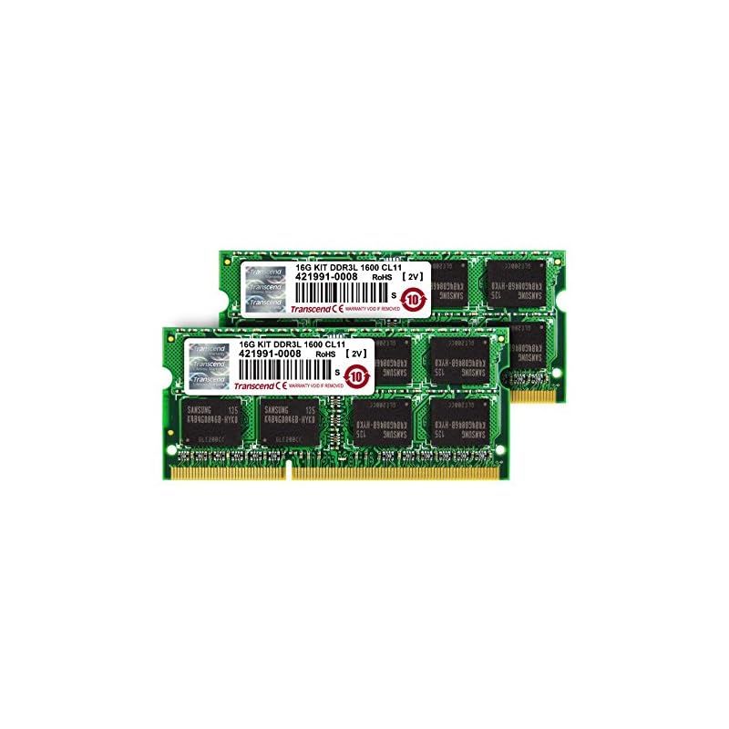 Transcend ノートPC用メモリ PC3L-12800 DDR3L 1600 8GB×2 1.35V(低電圧) - 1.5V 両対応 204pin SO-DIMM kit TS1600KWSH-16GK 0