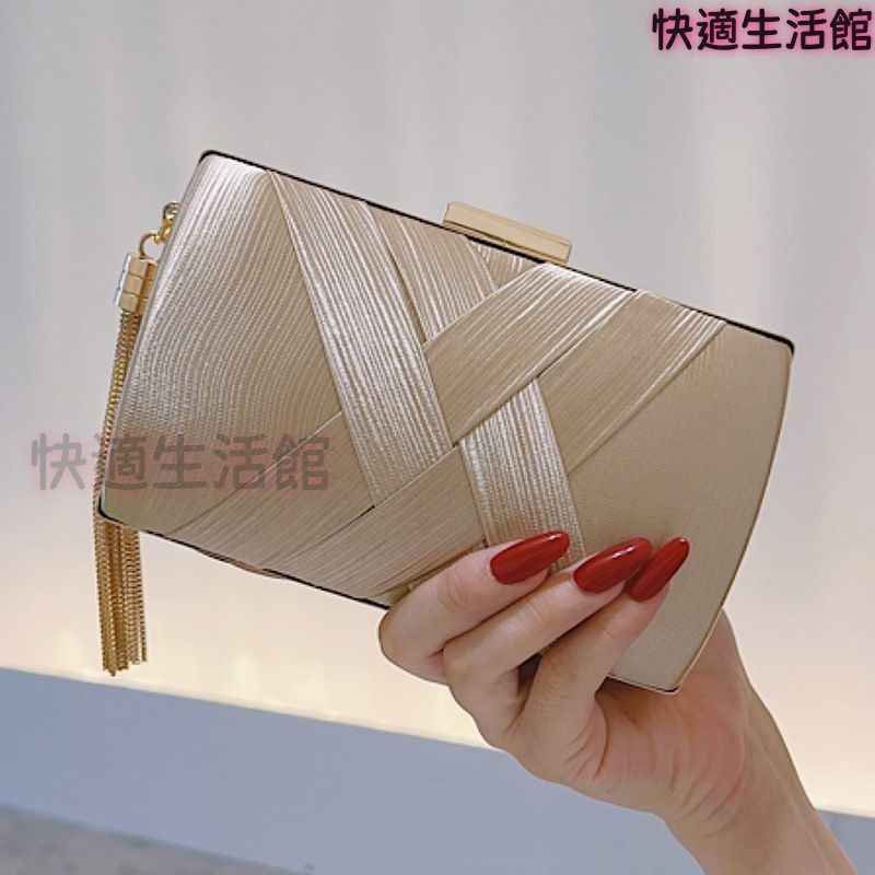 新品 パーティーバッグ クラッチバッグ 結婚式 2way フォーマル セカンドバッグ 和装バッグ ディナーバッグ タッセル ガマ口 シャンパンゴールド シンプル ゴールド金具 1293 lf0831