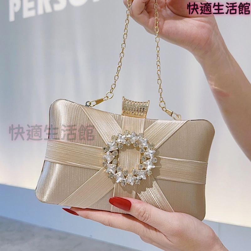 新品 パーティーバッグ クラッチバッグ 結婚式 2way フォーマル セカンドバッグ 和装バッグ ディナーバッグ タッセル ガマ口 シャンパンゴールド シンプル ゴールド金具 ラインストーン 1295 lf0831