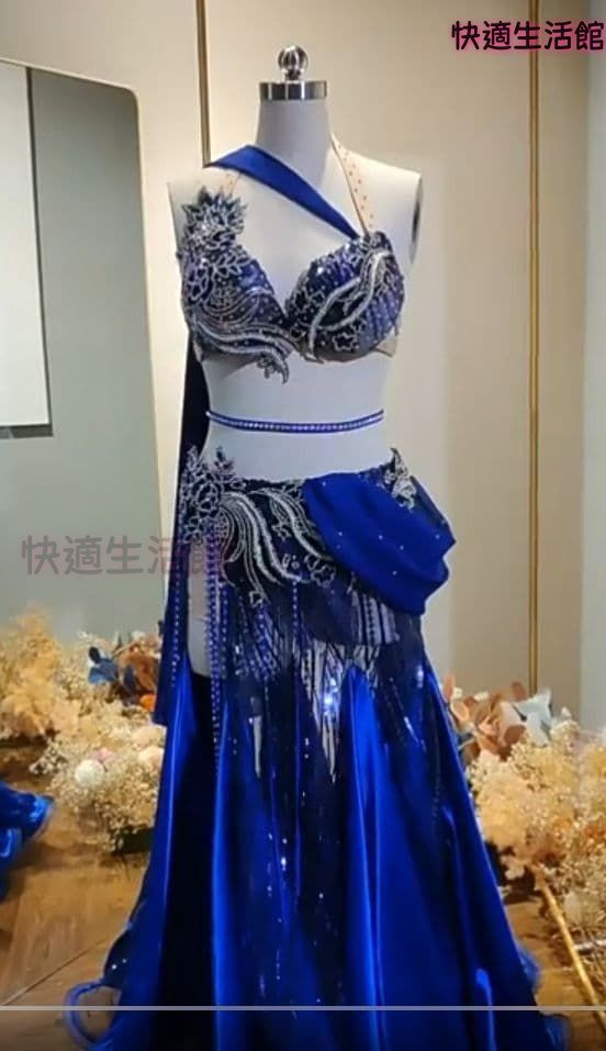 新品 ベリーダンス衣装 ブラスカート アクセサリー付 豪華 オーダーメイド lf0831