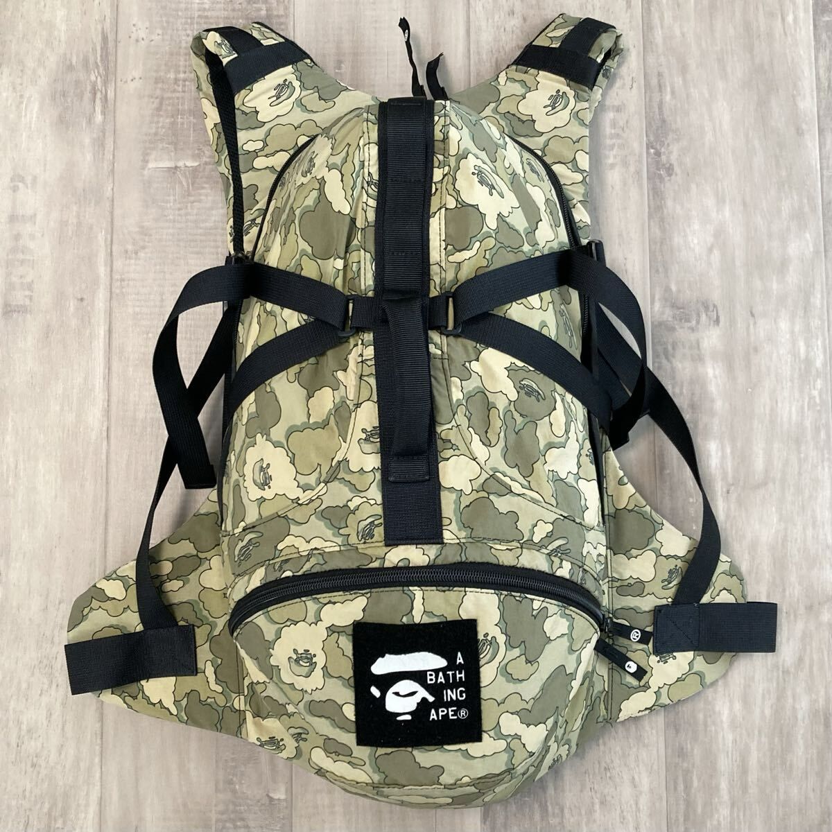 ★初期★ KAWS × BAPE CLOUD CAMO バックパック a bathing ape bag backpack リュック エイプ ベイプ カウズ バッグ 迷彩 NIGO z3499